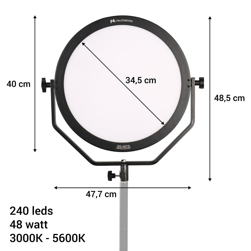 Falcon Eyes bi-color ledlamp Sophiez SO-48TD op 230V
