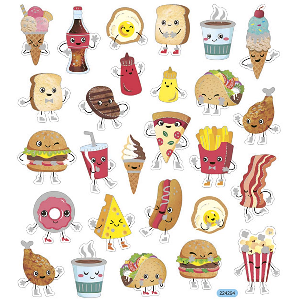 Creativ company stickers fastfood, 1 vel