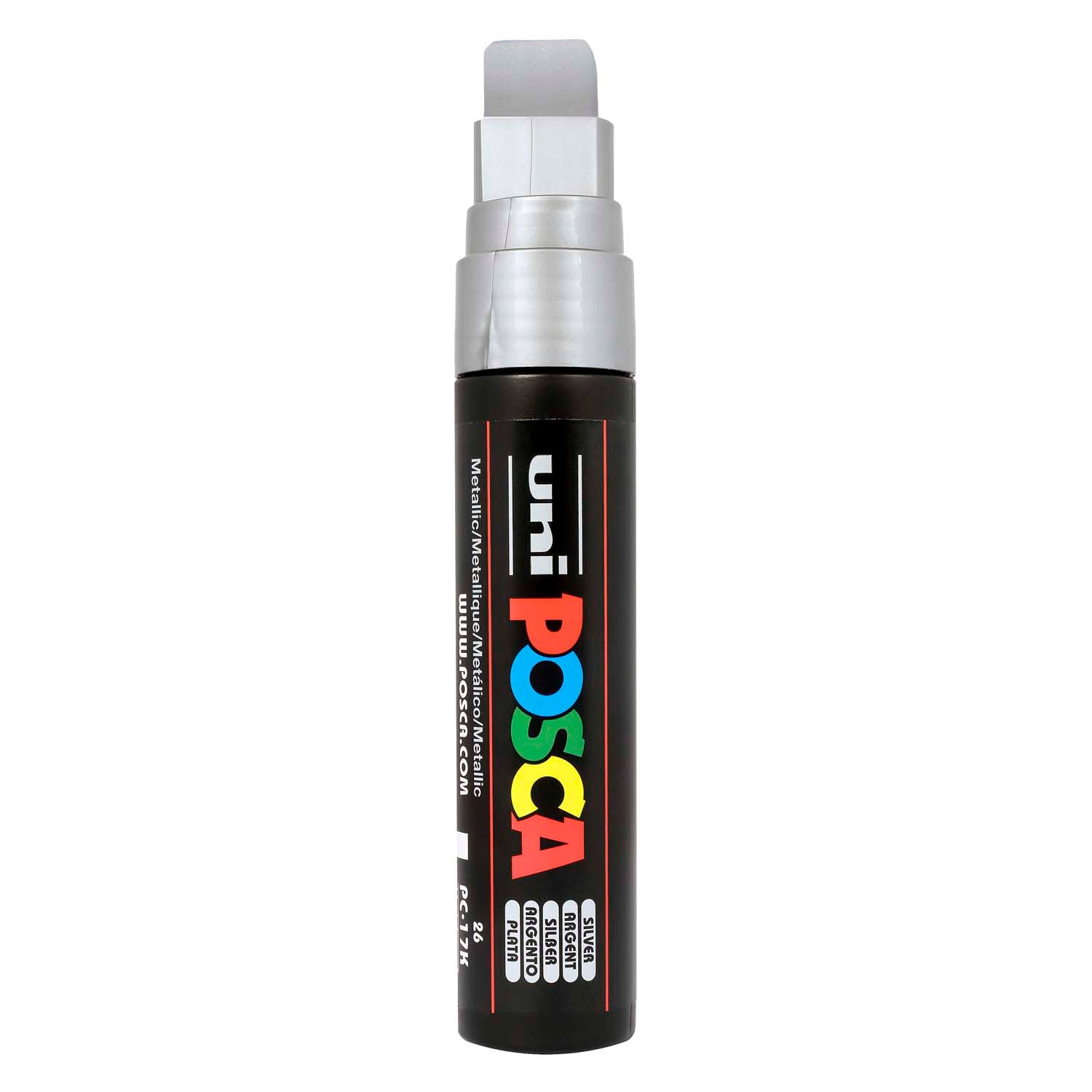 Posca uni verfmarker 17k zilver - blokpunt 15mm