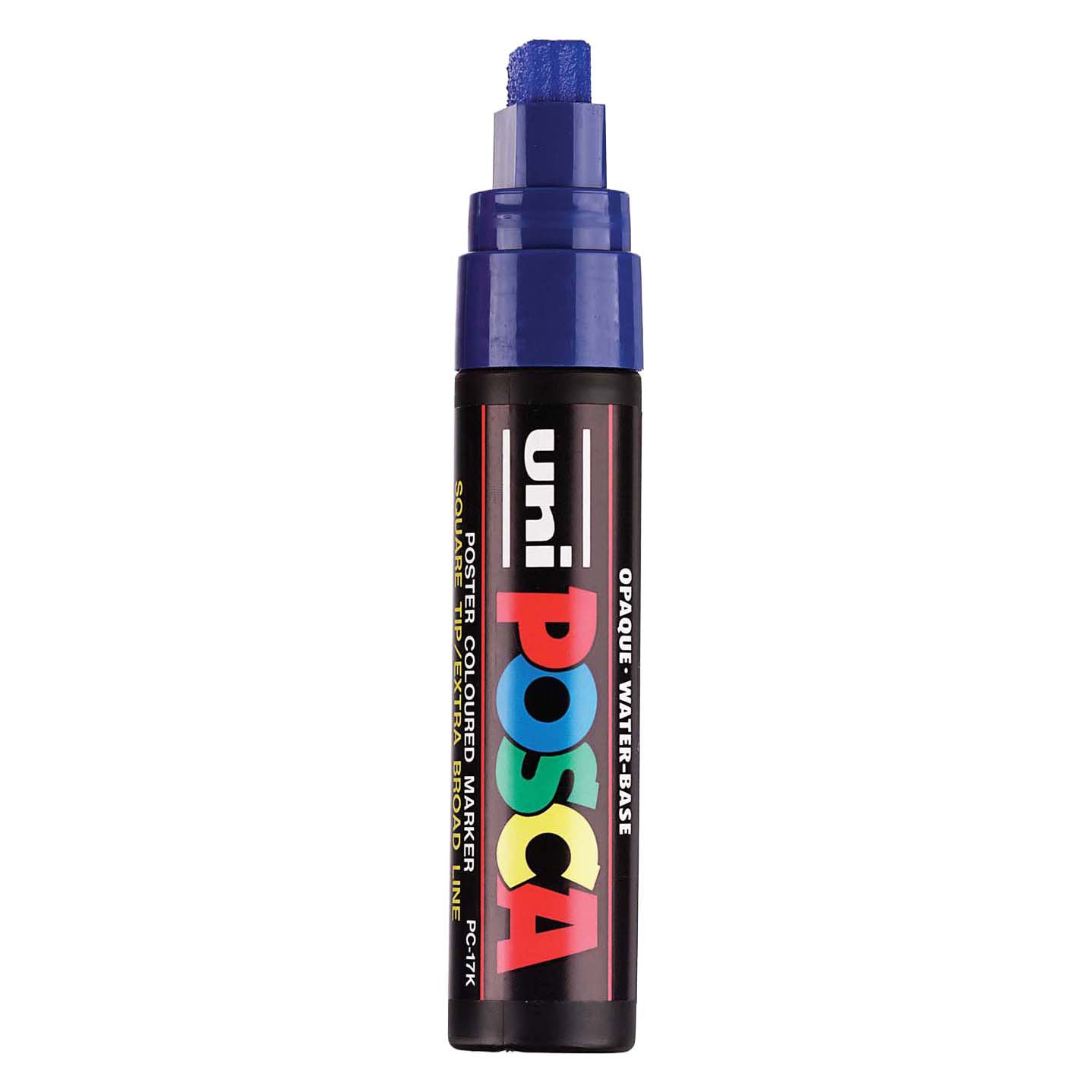 Uni posca verfmarker 17k donkerblauw - blokpunt 15mm
