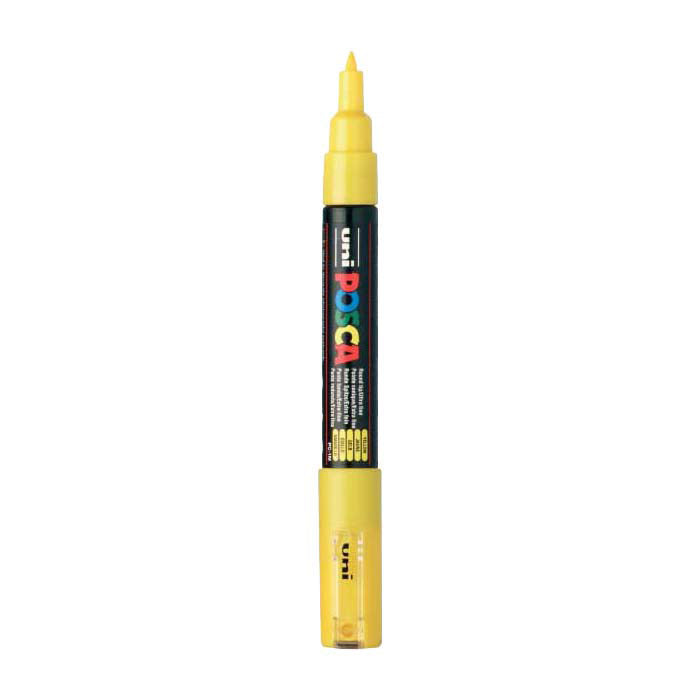 Uni posca verfmarker 1mc geel - conische punt - 1 mm