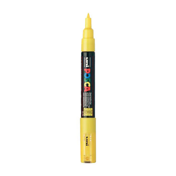 Uni posca verfmarker 1mc geel - conische punt - 1 mm
