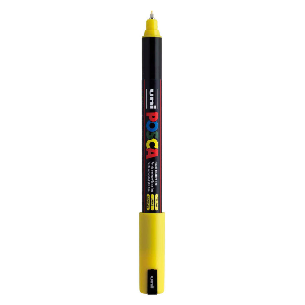 Uni posca marker pc-1mr geel - extra fine 0,7mm