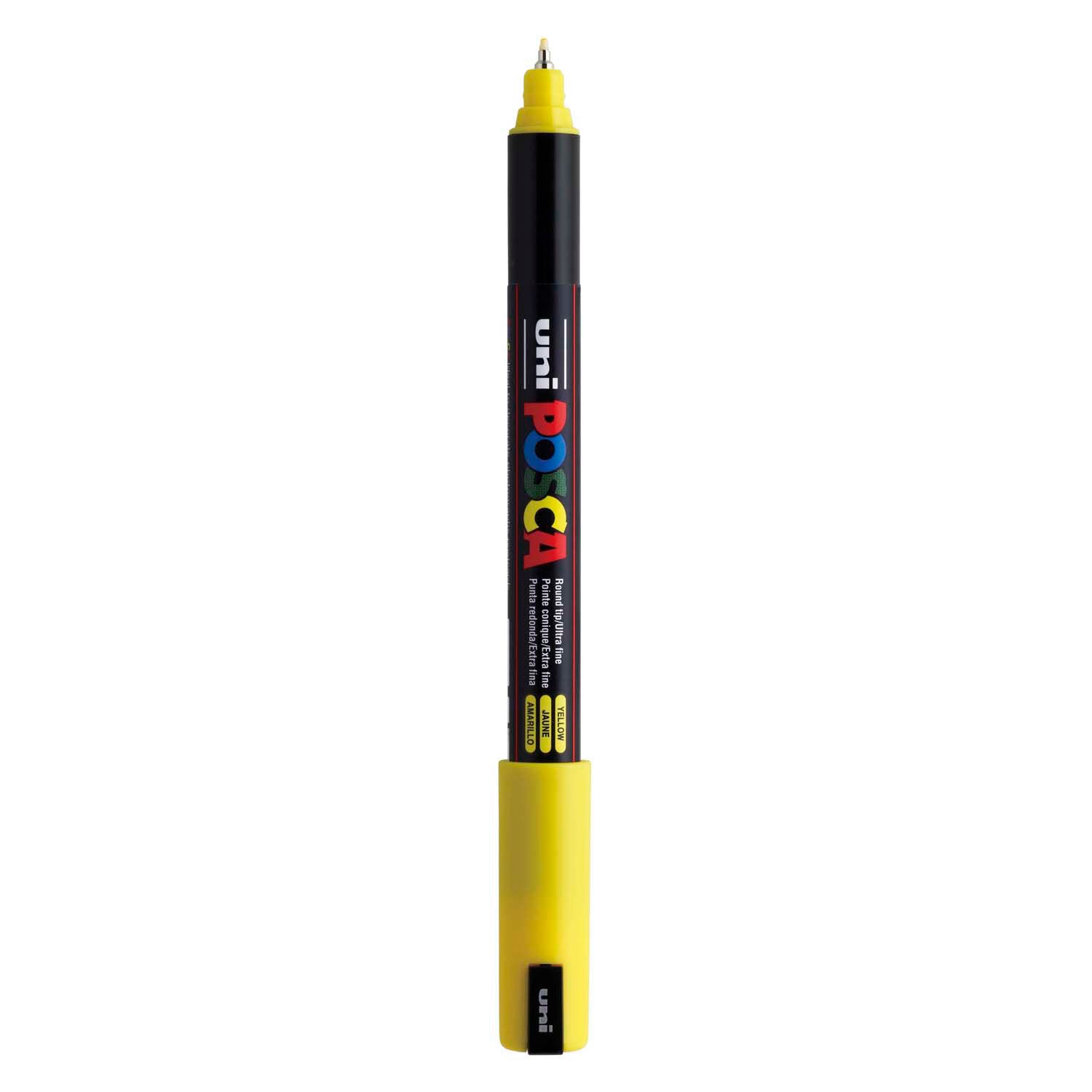 Uni posca marker pc-1mr geel - extra fine 0,7mm