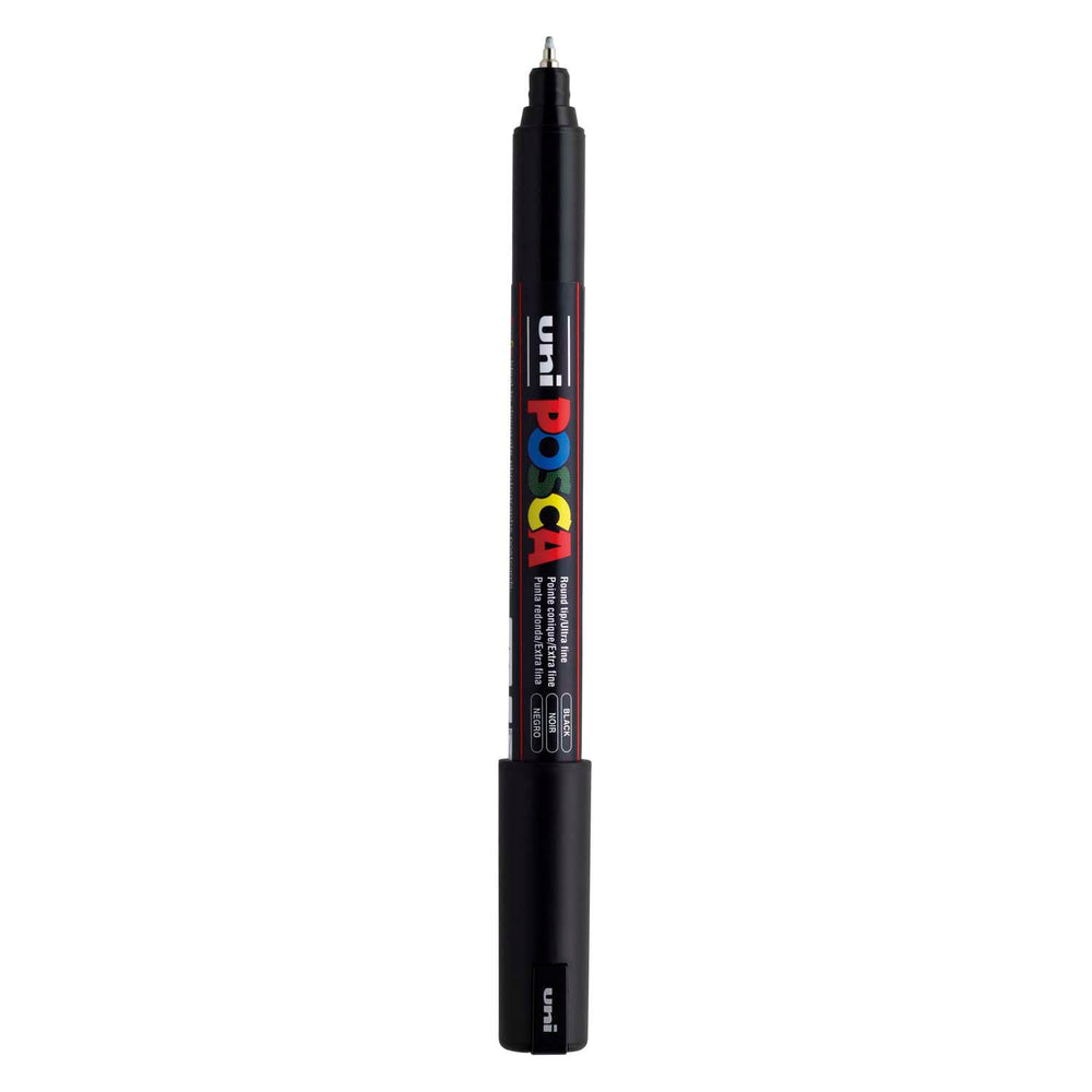 Uni posca marker pc-1mr zwart - extra fine 0,7mm
