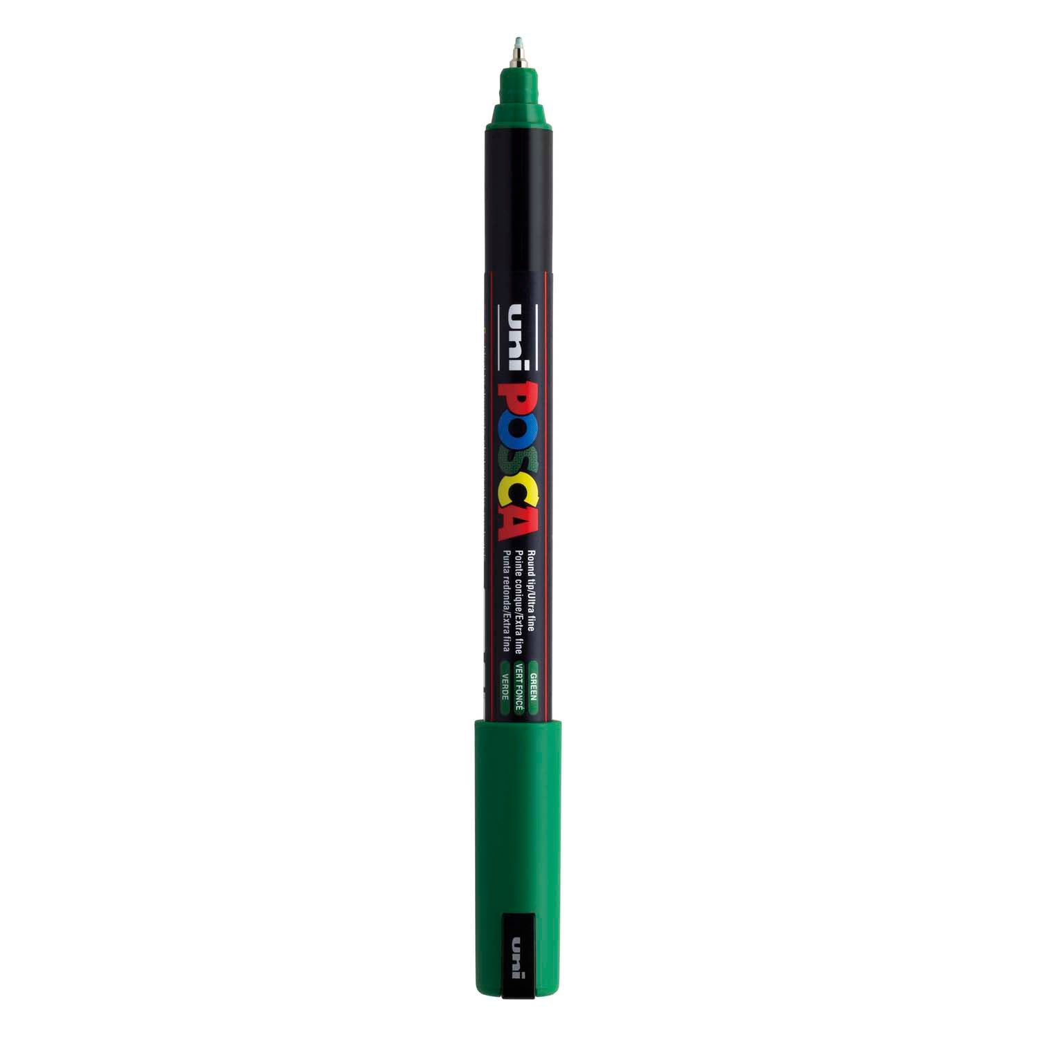 Uni posca marker pc-1mr donkergroen - extra fine 0,7mm