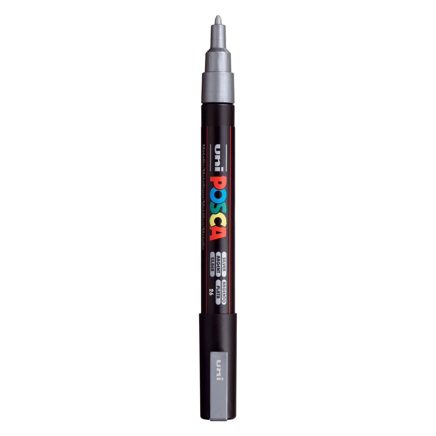Uni posca pc3m acrylmarker zilveren - ronde punt tot 1,3 mm