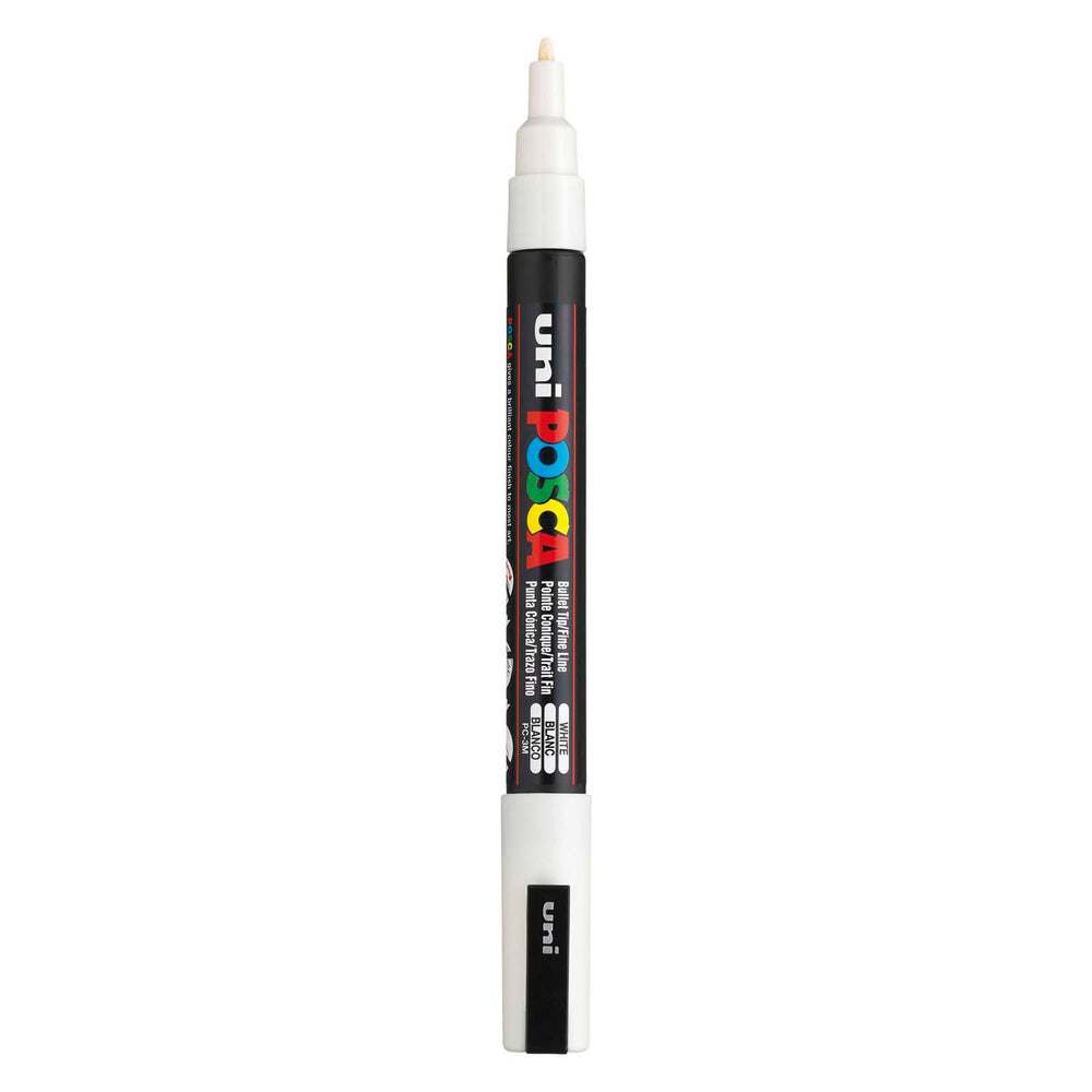 Uni posca pc3m acrylmarker wit - ronde punt tot 1,3 mm