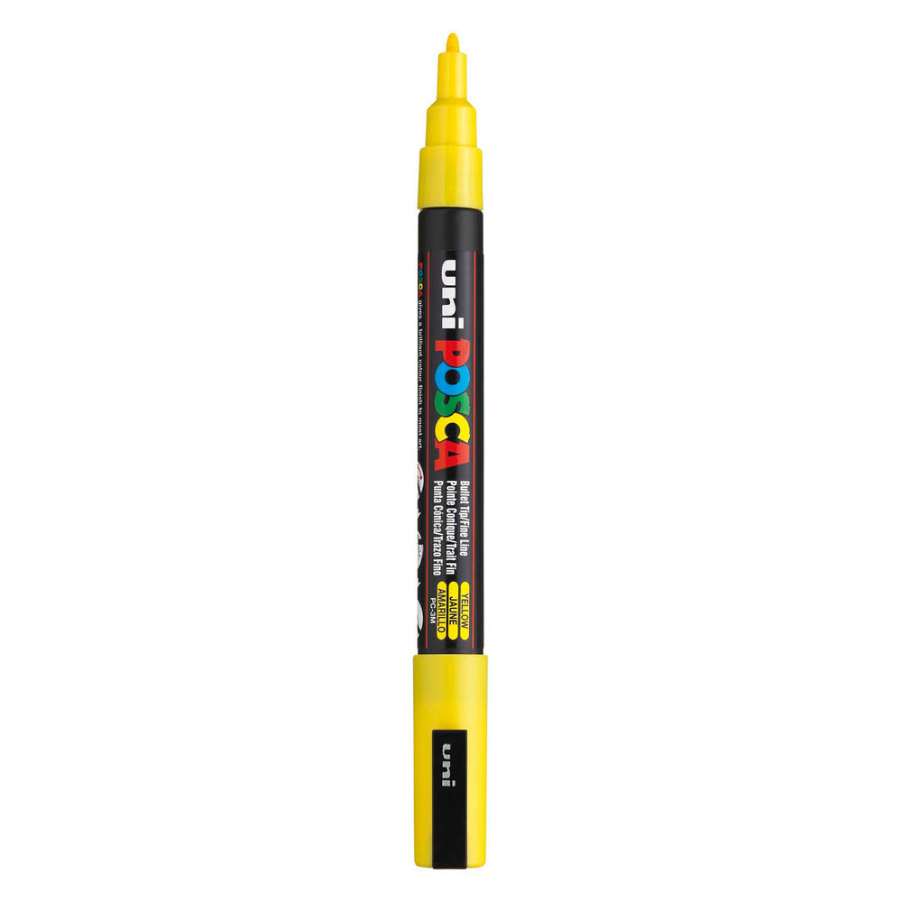 Uni posca pc3m acrylmarker geel - ronde punt tot 1,3 mm
