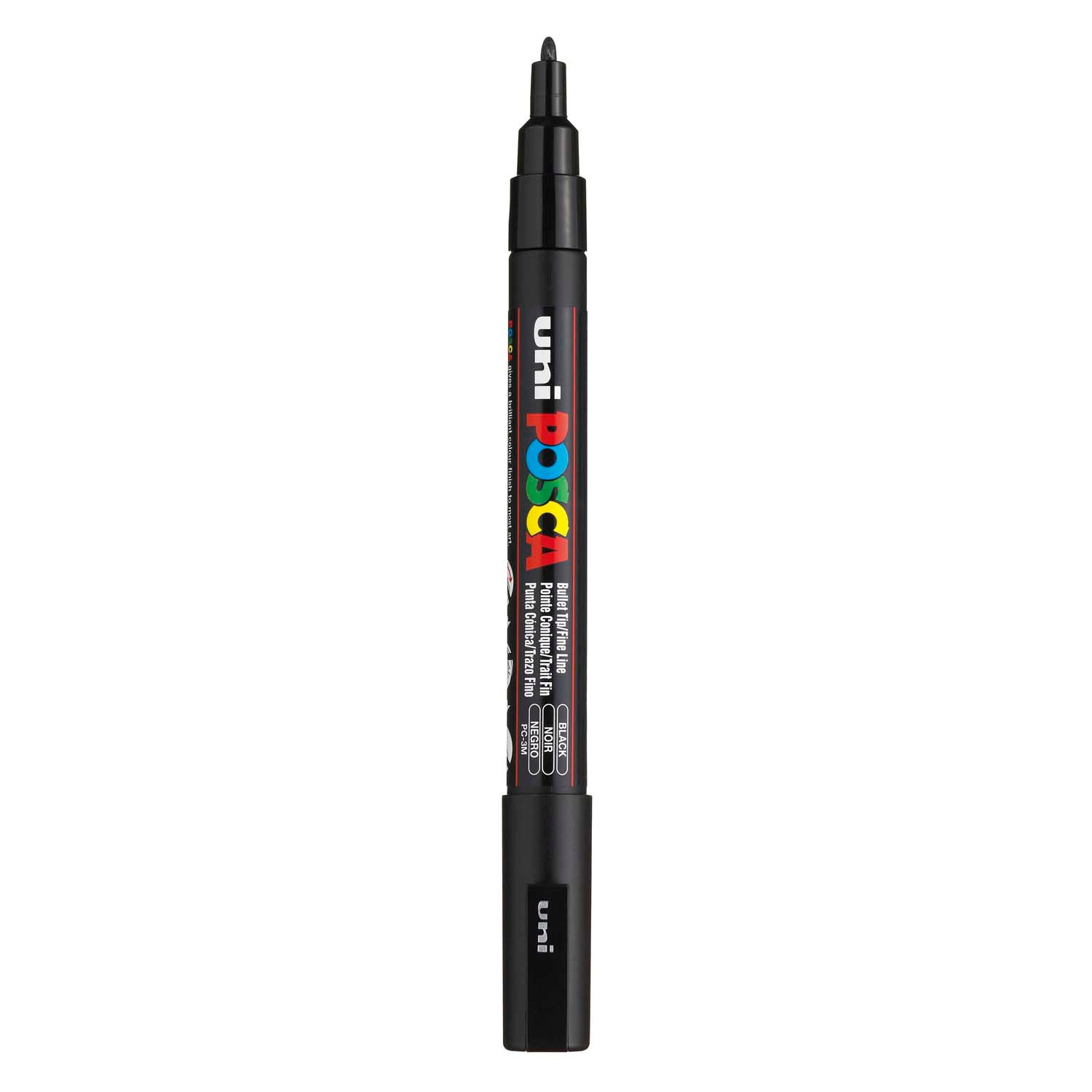 Uni posca pc3m acrylmarker zwart - ronde punt tot 1,3 mm