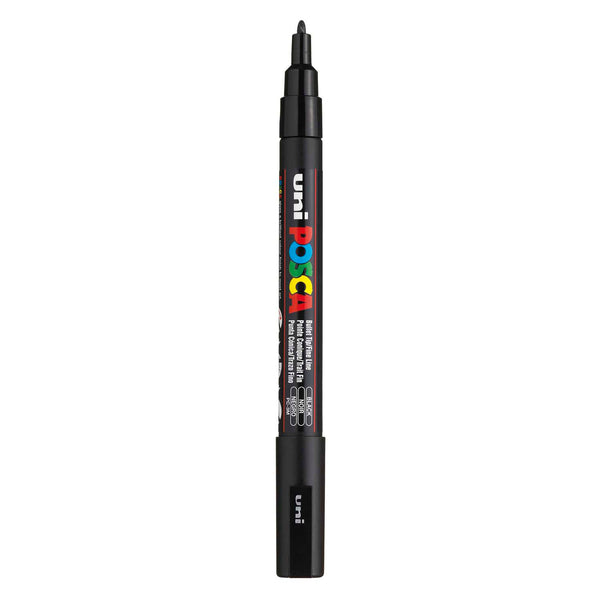 Uni posca pc3m acrylmarker zwart - ronde punt tot 1,3 mm