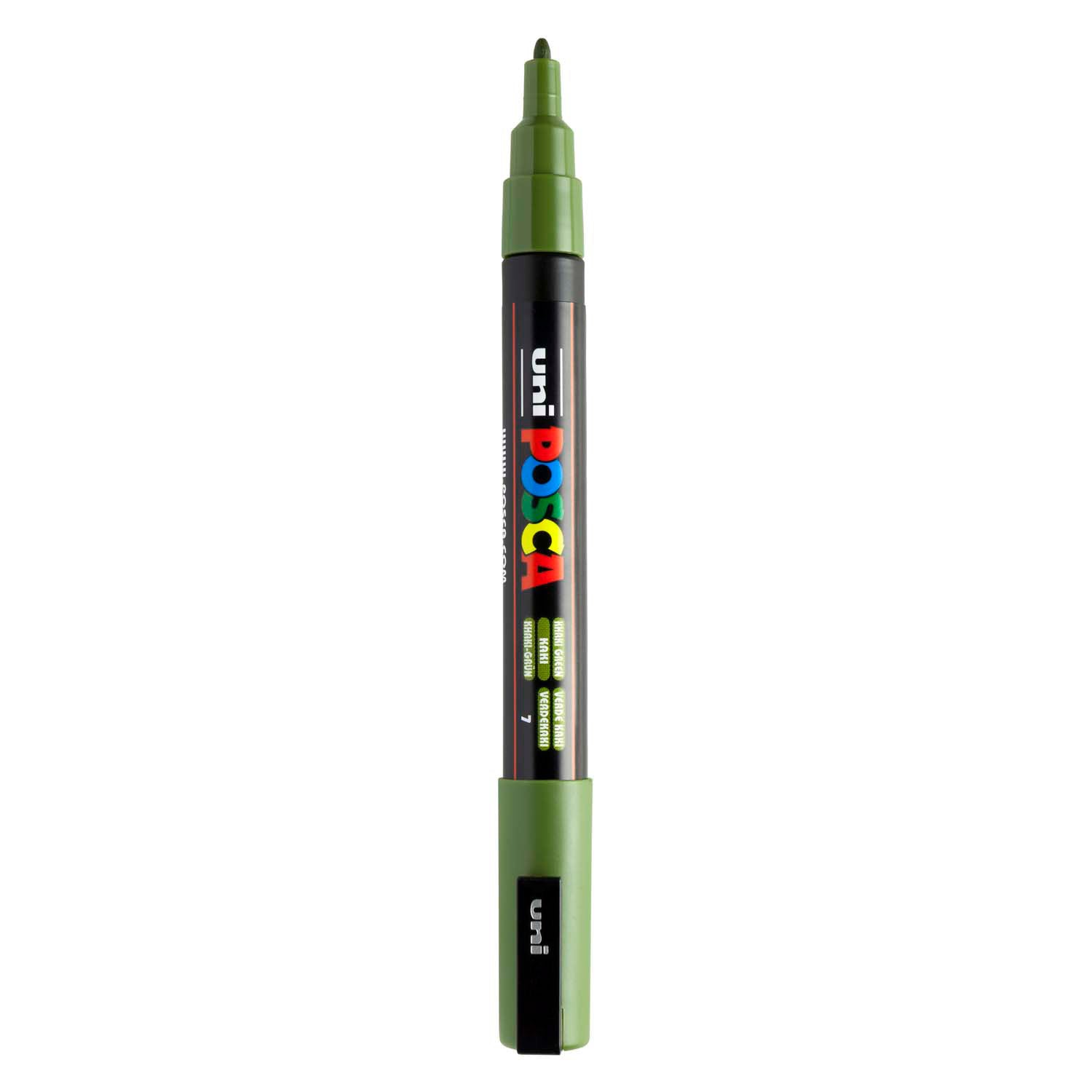Uni posca pc3m verfmarker kaki - ronde punt tot 1,3 mm