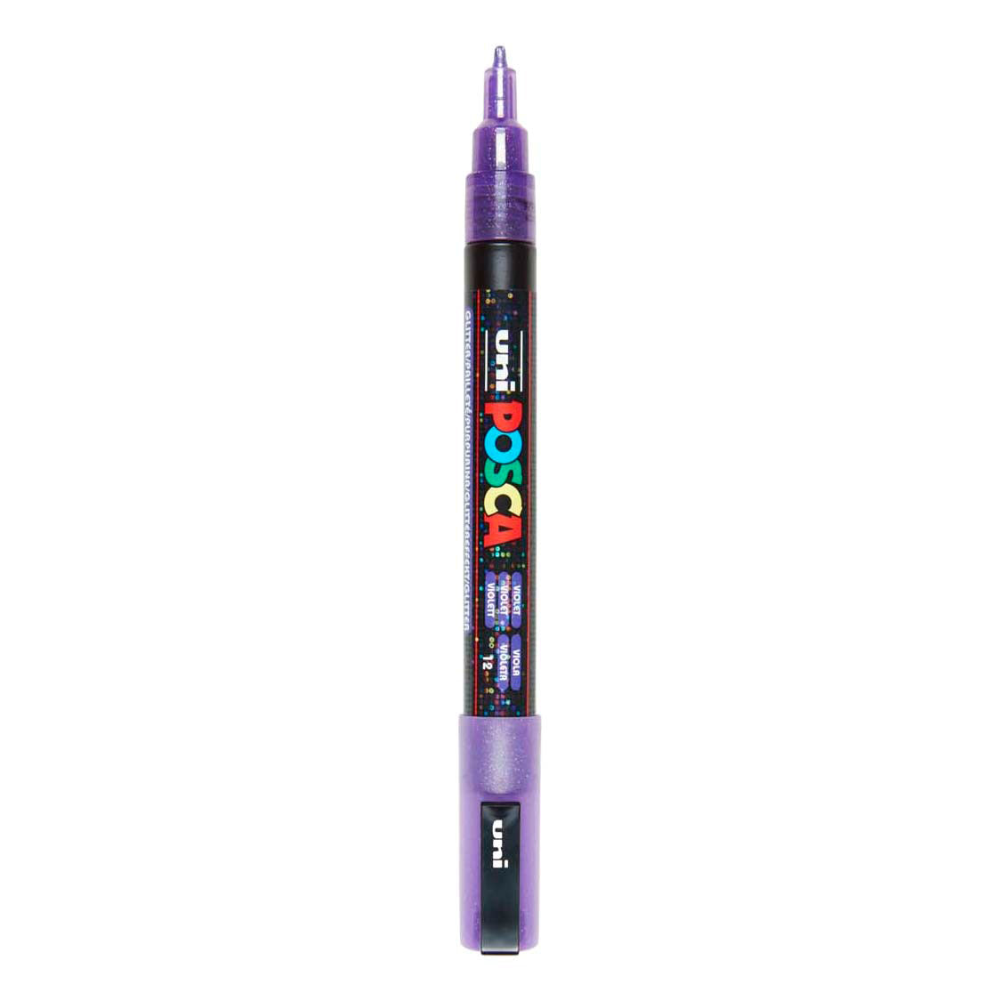 Uni posca pc3m verfmarker glitter paars- ronde punt tot 1,3 mm