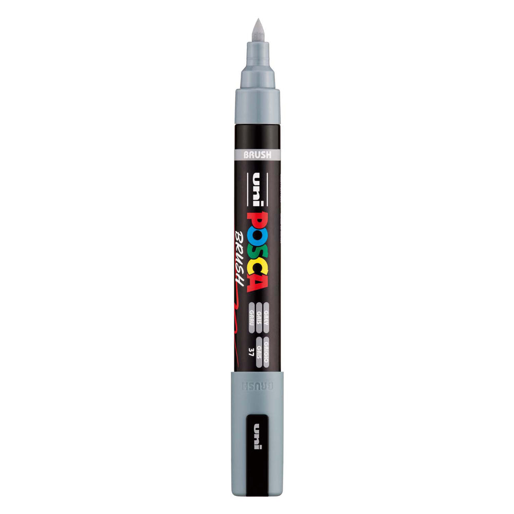 Uni posca brushmarker pc5br grijs - brushpunt 1-4 mm
