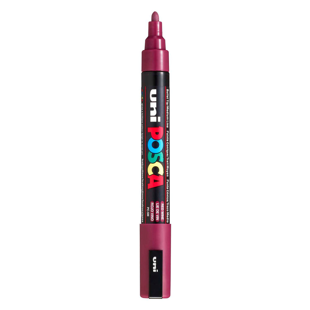 Uni posca verfmarker pc5m wijnrood - conische punt 2,5 mm