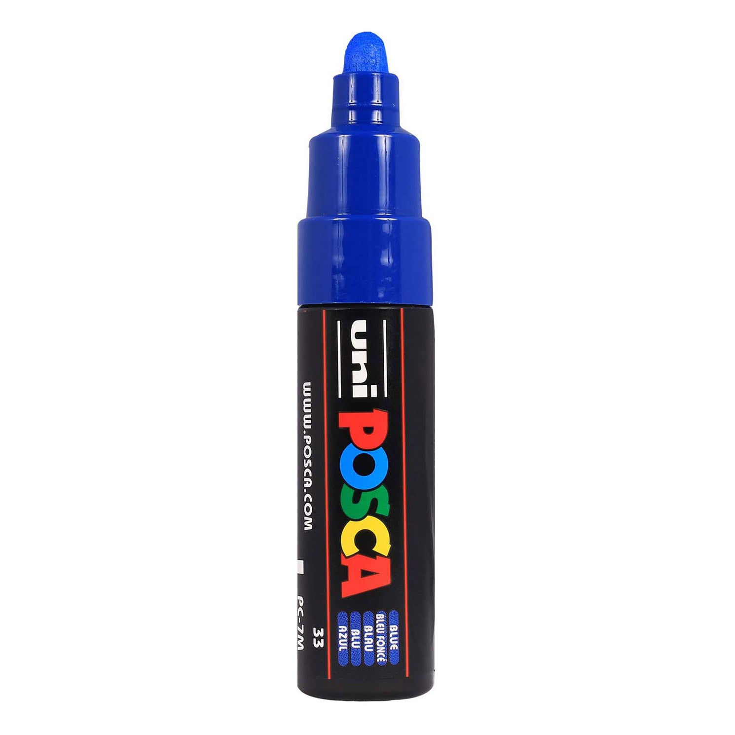 Uni posca verfmarker 7m blauw - conische punt 4,5mm