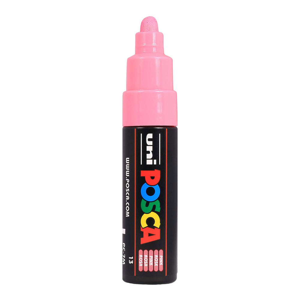 Uni posca verfmarker 7m roze - conische punt