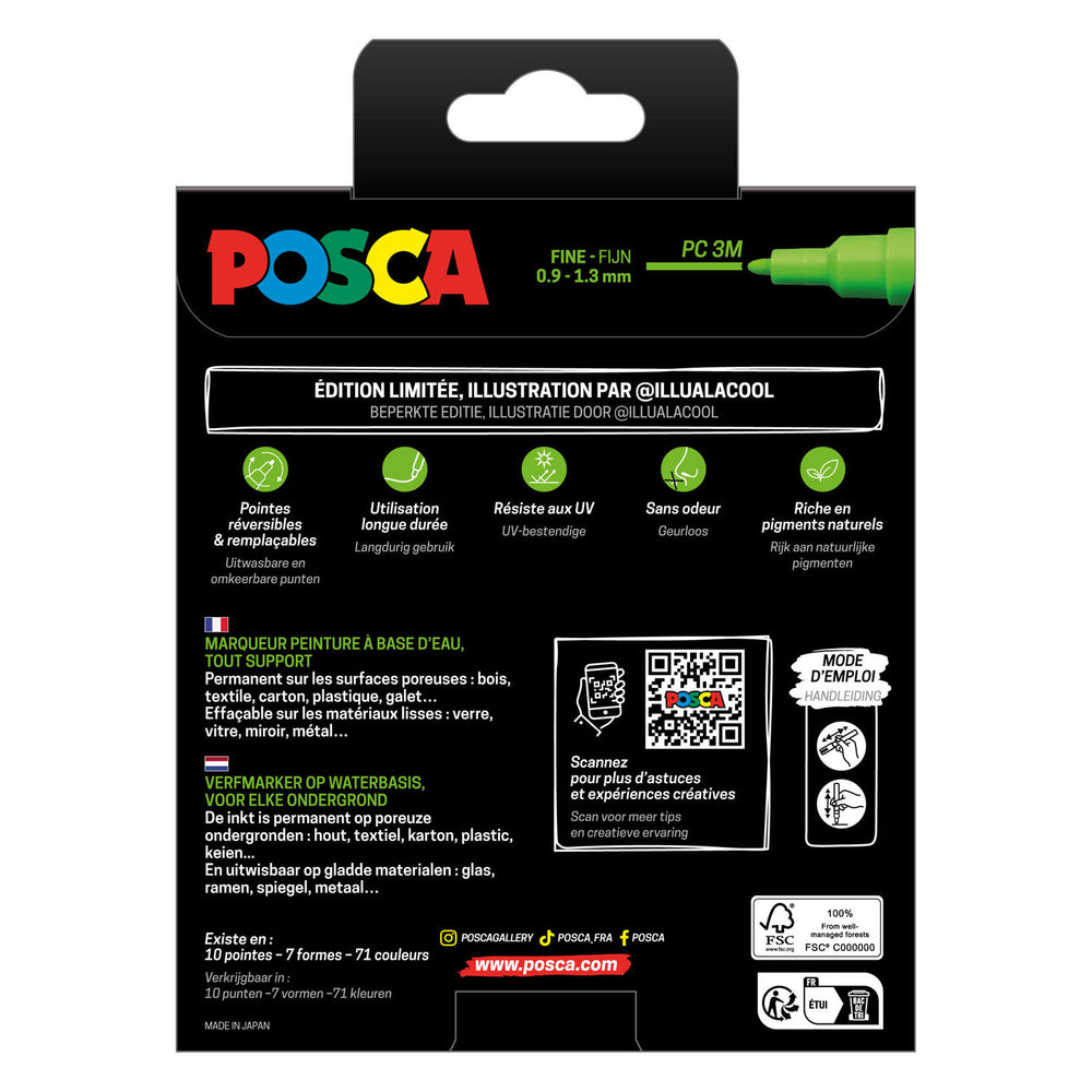 Uni posca markers pc3m set fruitige kleuren- 8st.