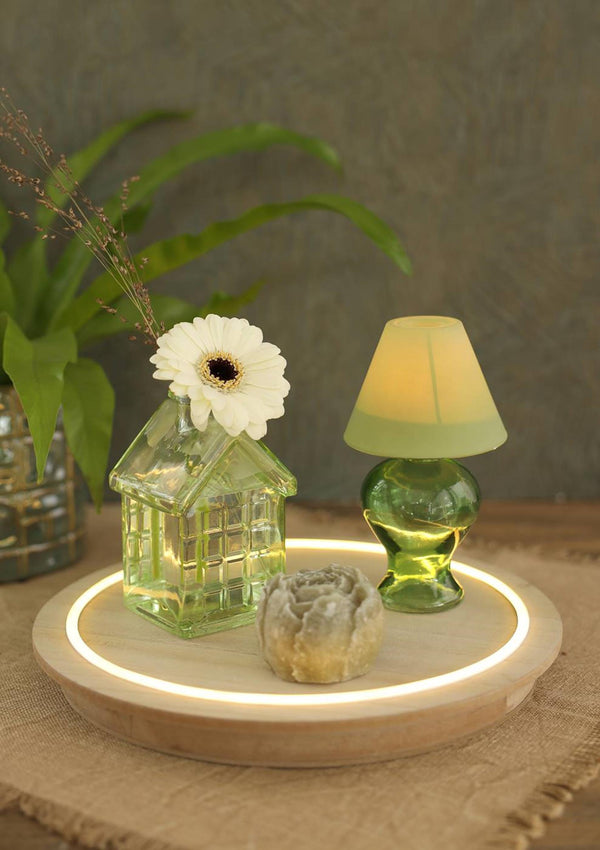 Ideas 4 seasons houten plaat met neonlicht ø28x2,6 cm touch bediening