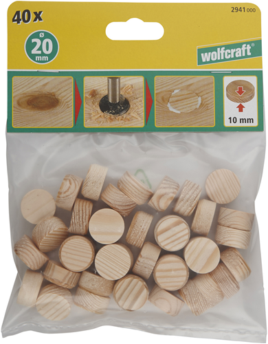Wolfcraft conusplaatjes | ø20mm | 40 stuks - 2941000