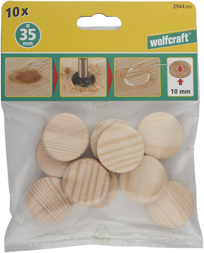 Wolfcraft conusplaatjes | ø35mm | 10 stuks - 2944000