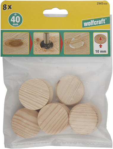 Wolfcraft conusplaatjes | ø40mm | 8 stuks - 2945000