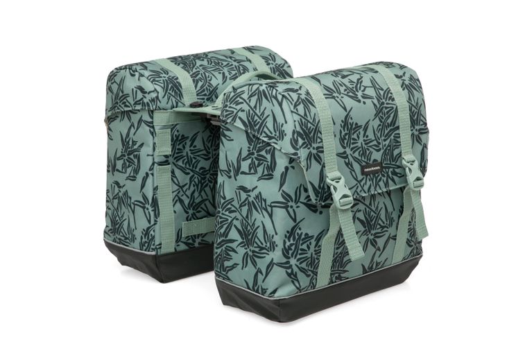 New Looxs Dubbele Fietstas Alba - MIK Bagagedrager - Waterafstotend - Bamboe Groen