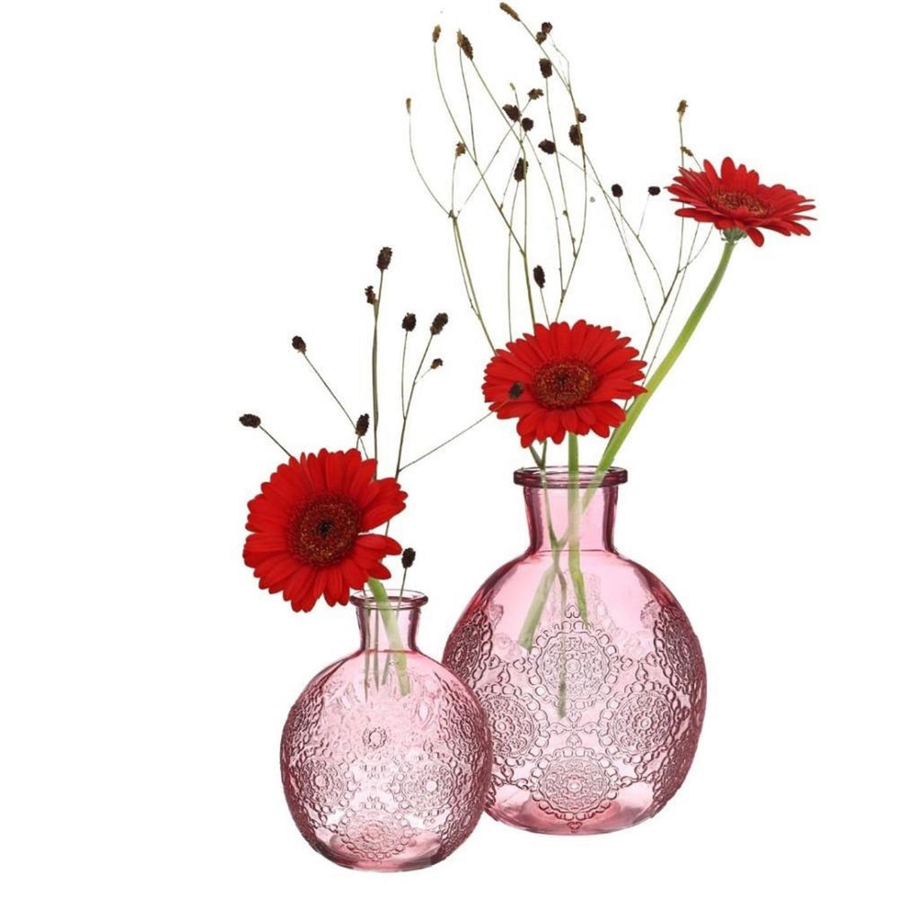 Ideas 4 seasons vaas bologna roze ø9,5xh12cm