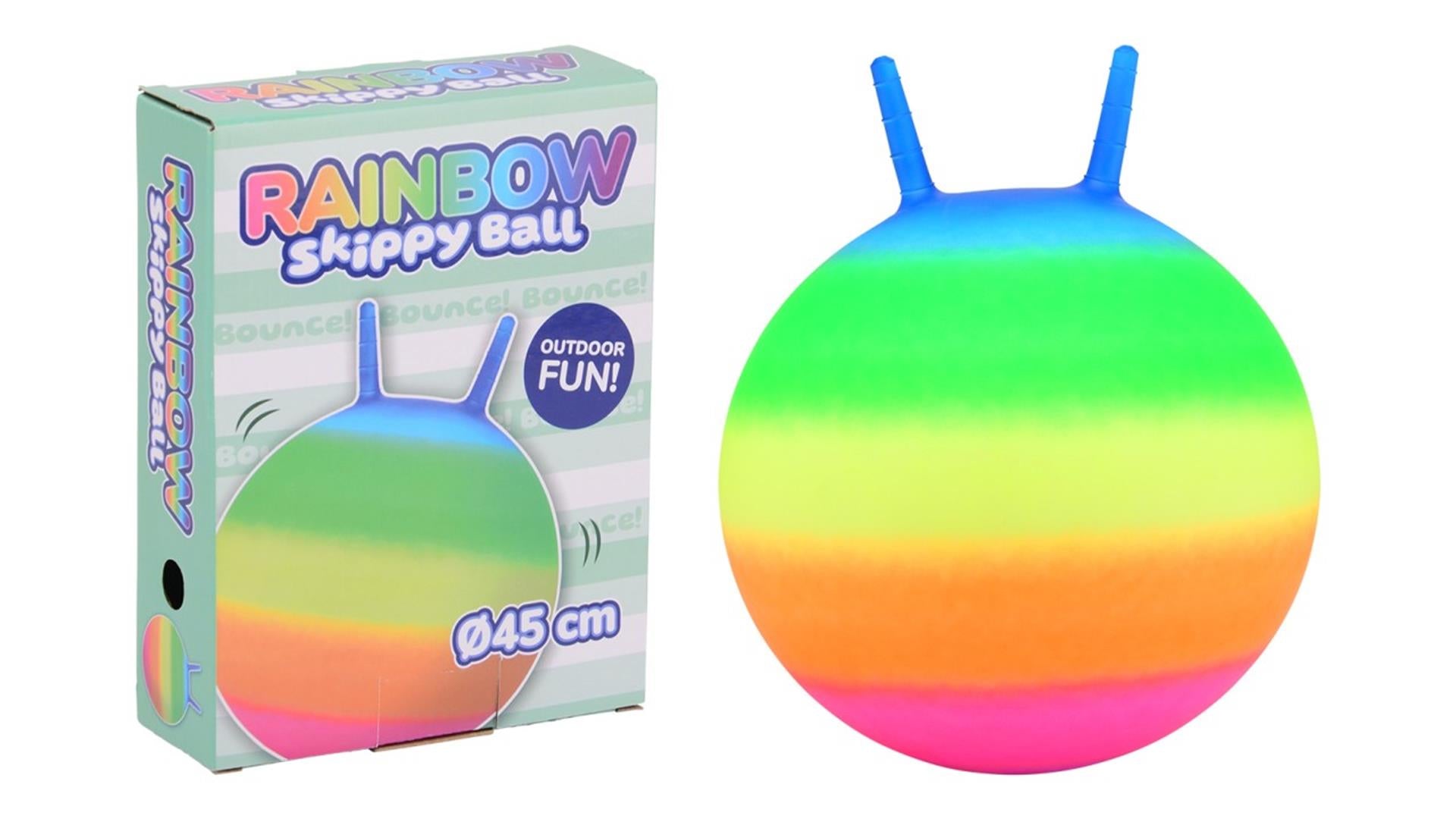 Johntoy outdoor fun regenboog skippybal, 45cm