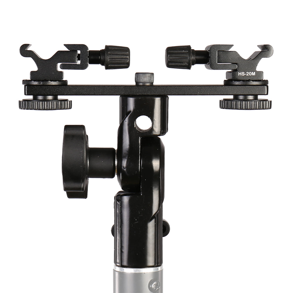 Falcon Eyes Twin Mount kantelbeugel + 2 x Flitsschoen CLD-14A