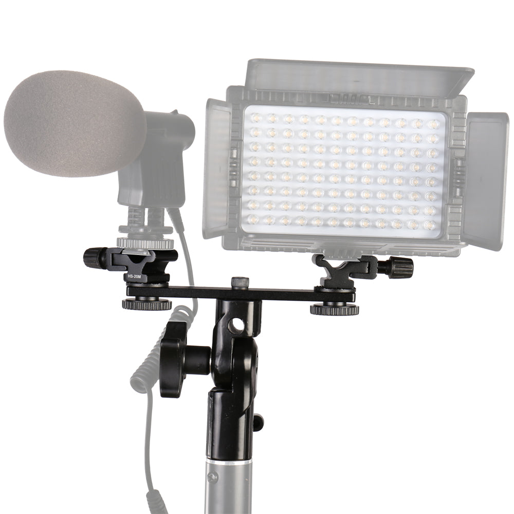 Falcon Eyes Twin Mount kantelbeugel + 2 x Flitsschoen CLD-14A
