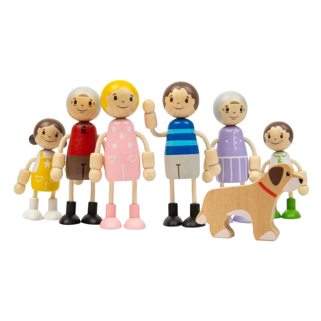 Bigjigs houten poppenhuis familie - 7dlg.