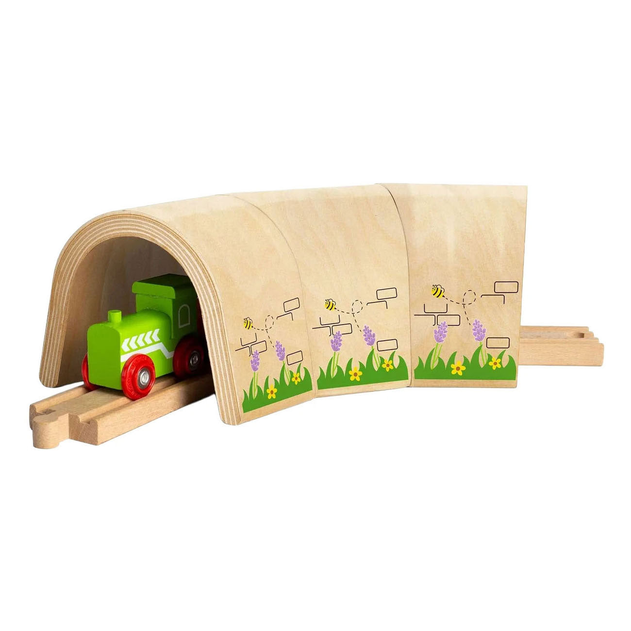 Bigjigs houten treintunnel - 3dlg.