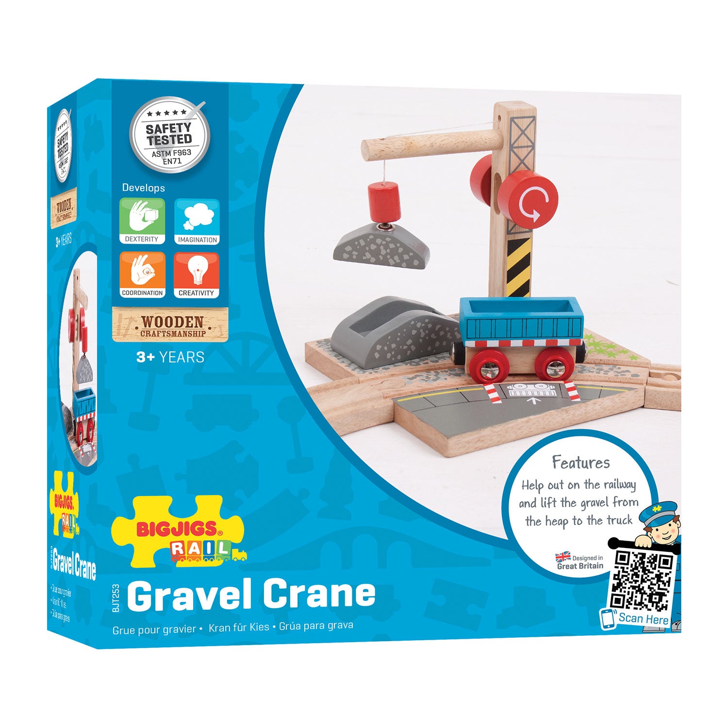 Bigjigs Houten Rails Grind Kraan