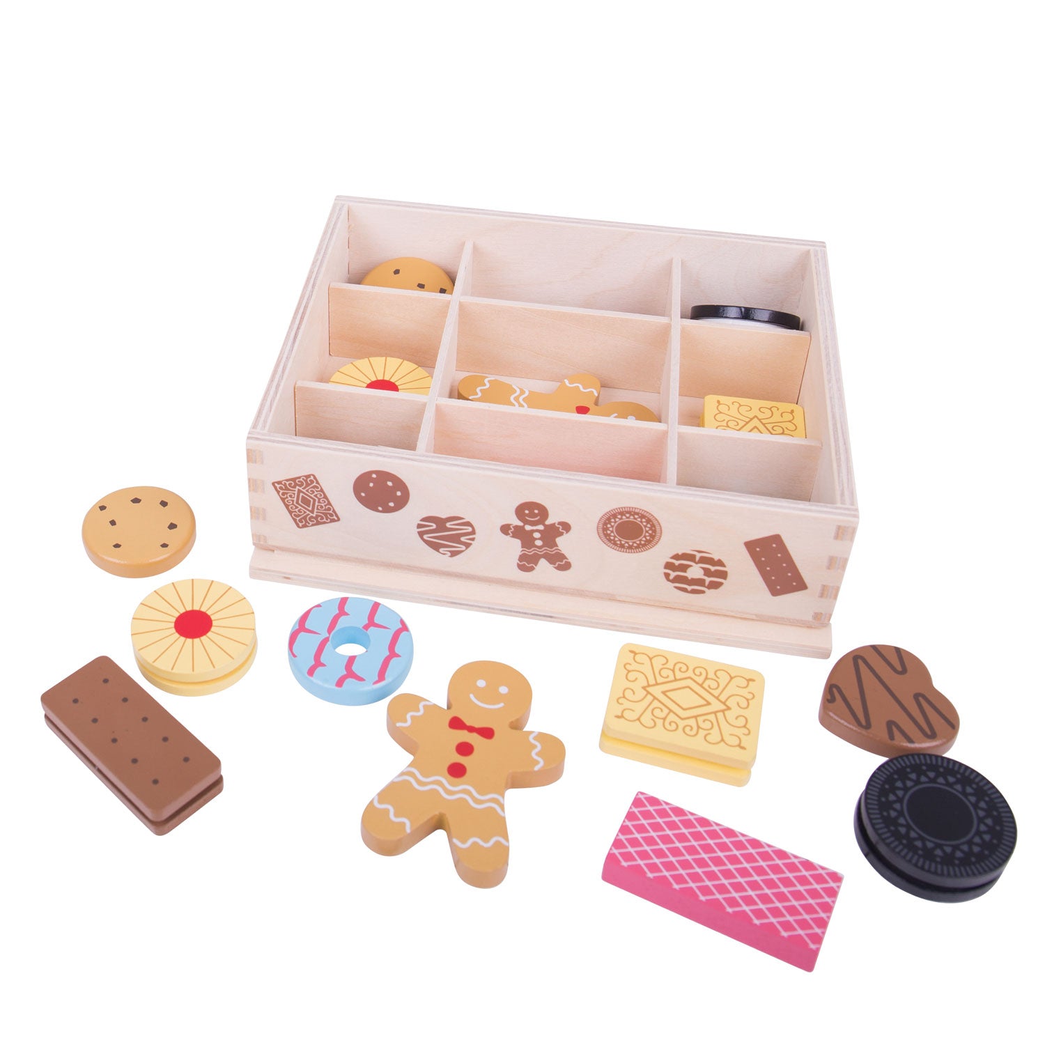Bigjigs houten kistje met koekjes