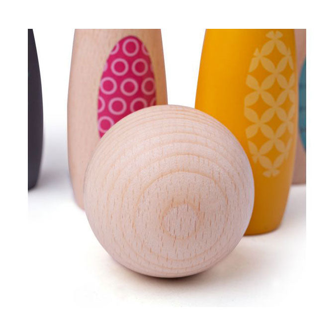 Simply scandi bigjigs toys - kegelspel 'bosdieren' - hout speelgoed - houten kegelspel - 7-delig
