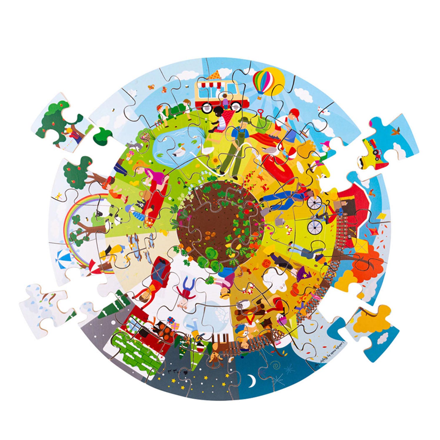 Bigjigs puzzel 4 seizoenen rond - 2+jr