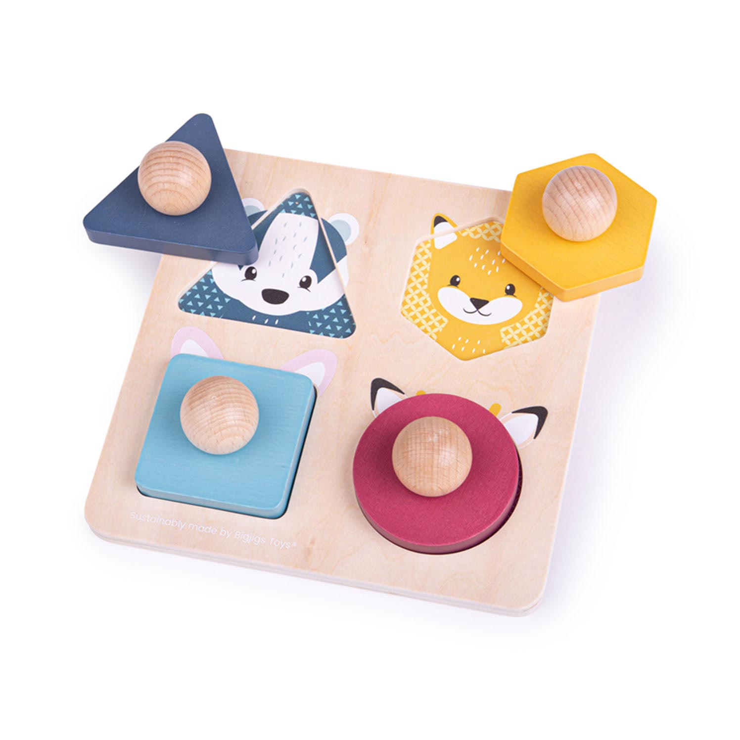 Bigjigs noppenpuzzel bosdieren - fsc 100%