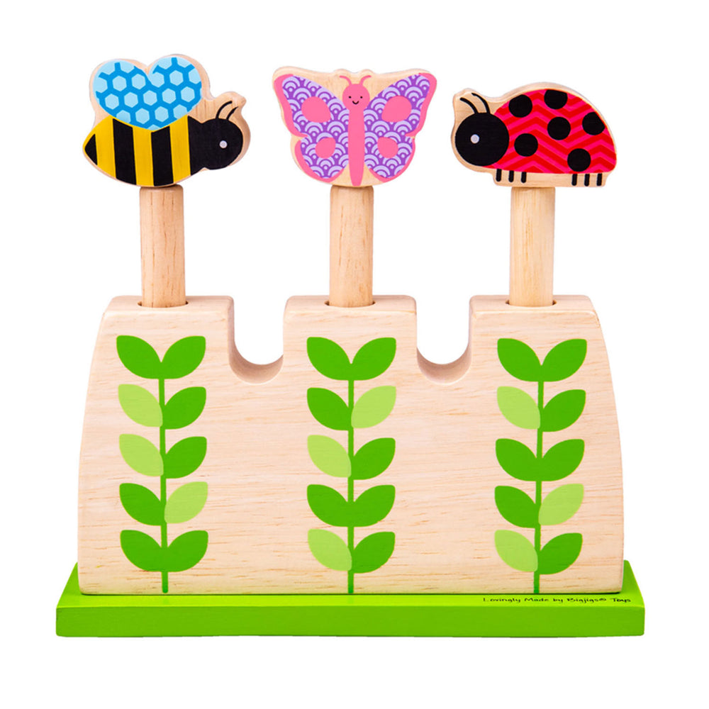 Bigjigs houten tuin pop-up dieren