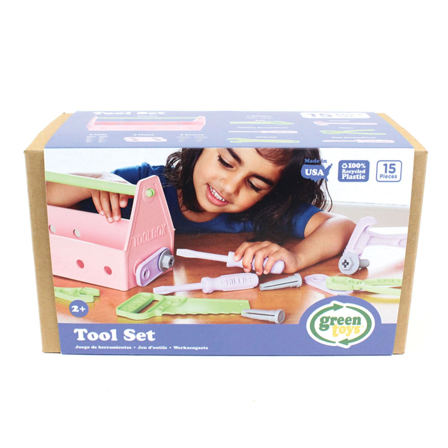Green toys gereedschapskist roze