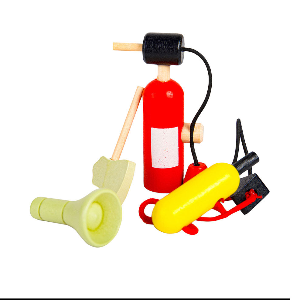 Tidlo Houten Poppenhuis Poppen Brandweermannen, 4st.