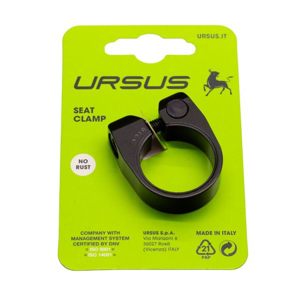 Ursus zadelpenklem ø31.8 mm aluminium - zwart