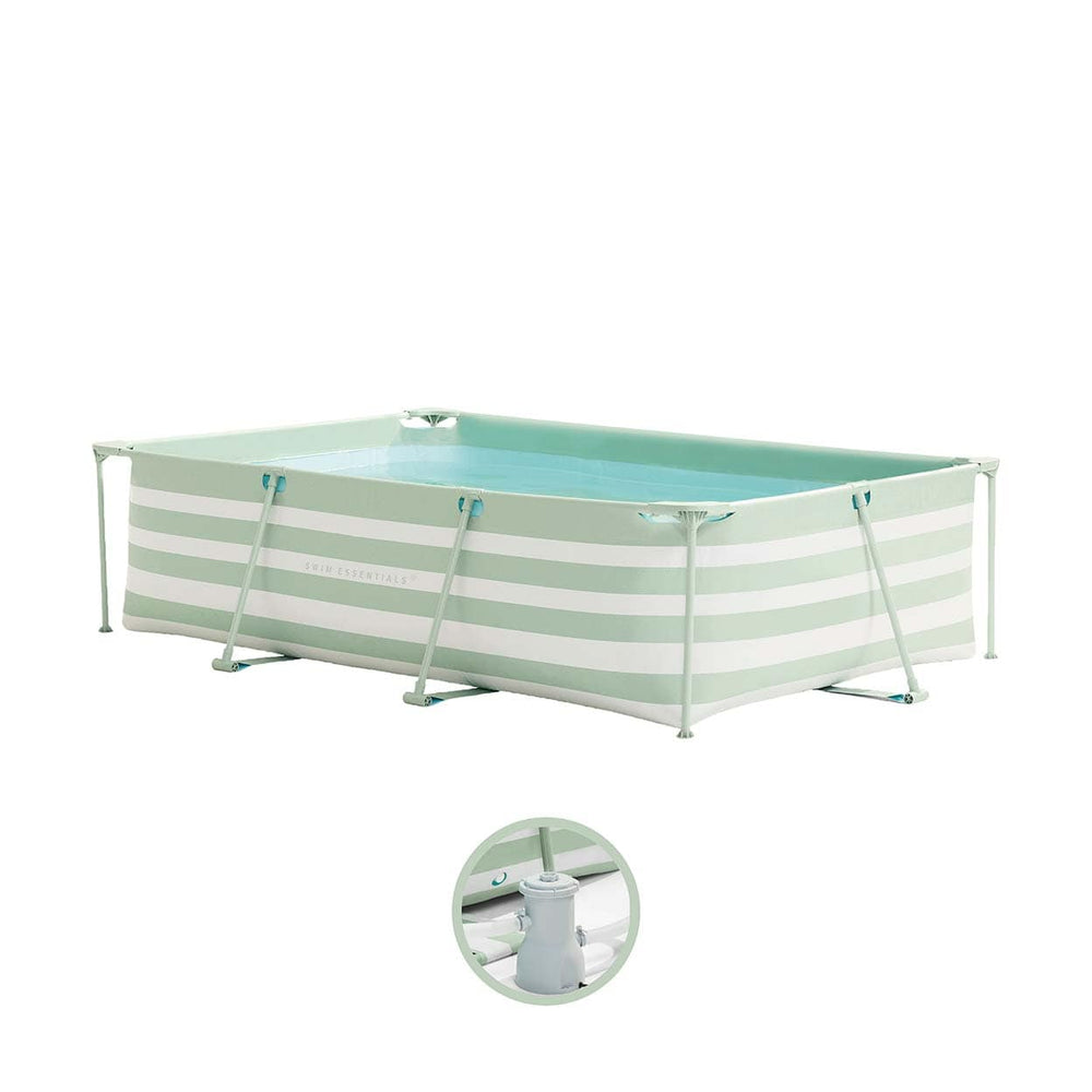 Essentie | groen wit opzet zwembad 260x160x65 cm incl. opzetstuk accessoires