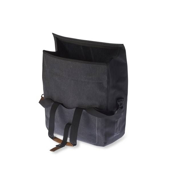 Basil Urban Dry Business Bag - waterdichte fietsschoudertas, 20L inhoud, houtskool melee