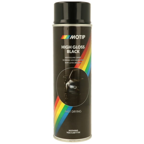 Noir brillant satiné, bidon 500 ml. Motif