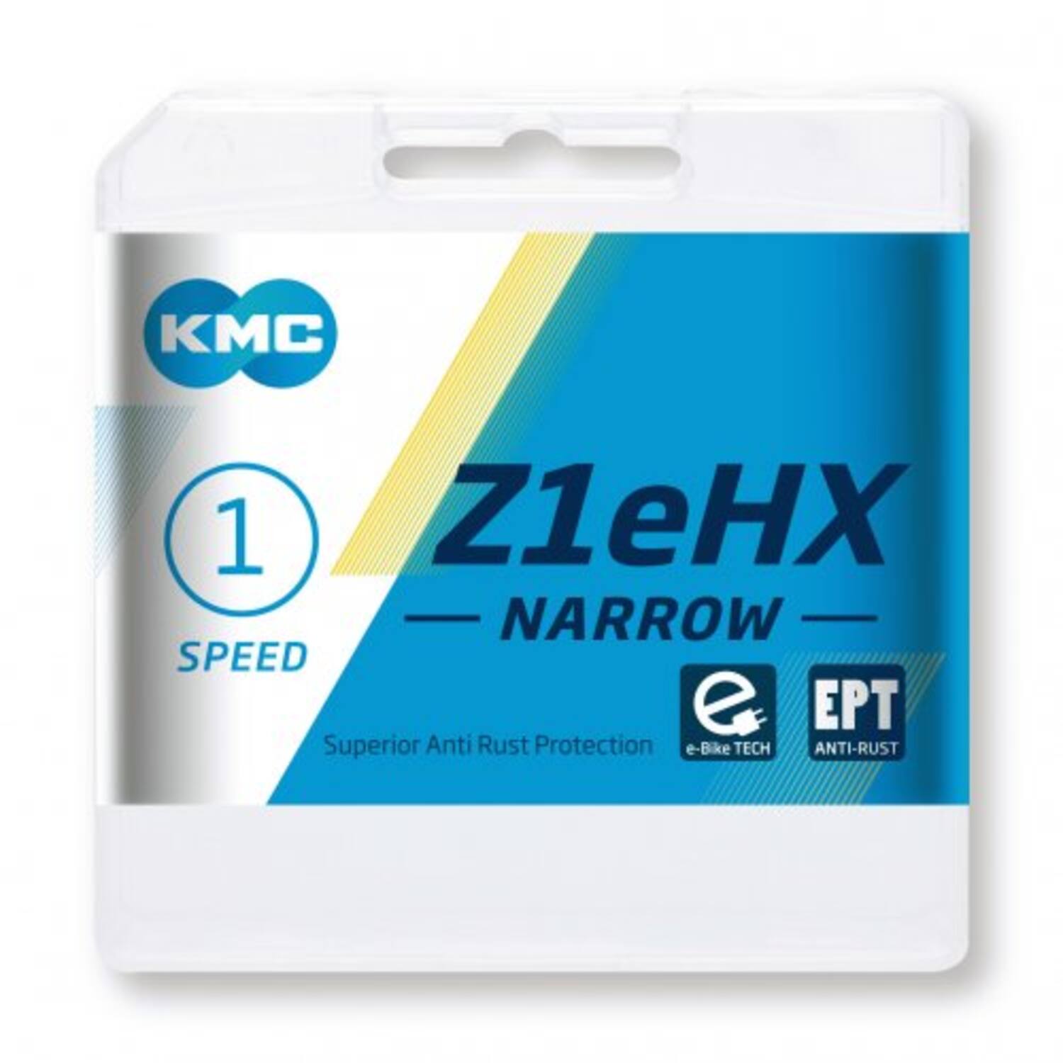 KMC Z1eHX Narrow EPT Extra Long 128 schakels E-bike Slot - 7.8mm Pin - Donker Zilver