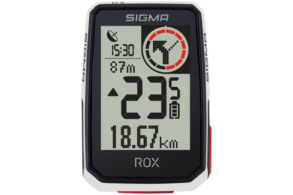 Sigma - rox 2.0 gps fietscomputer top mount inclusief computerhouder wit