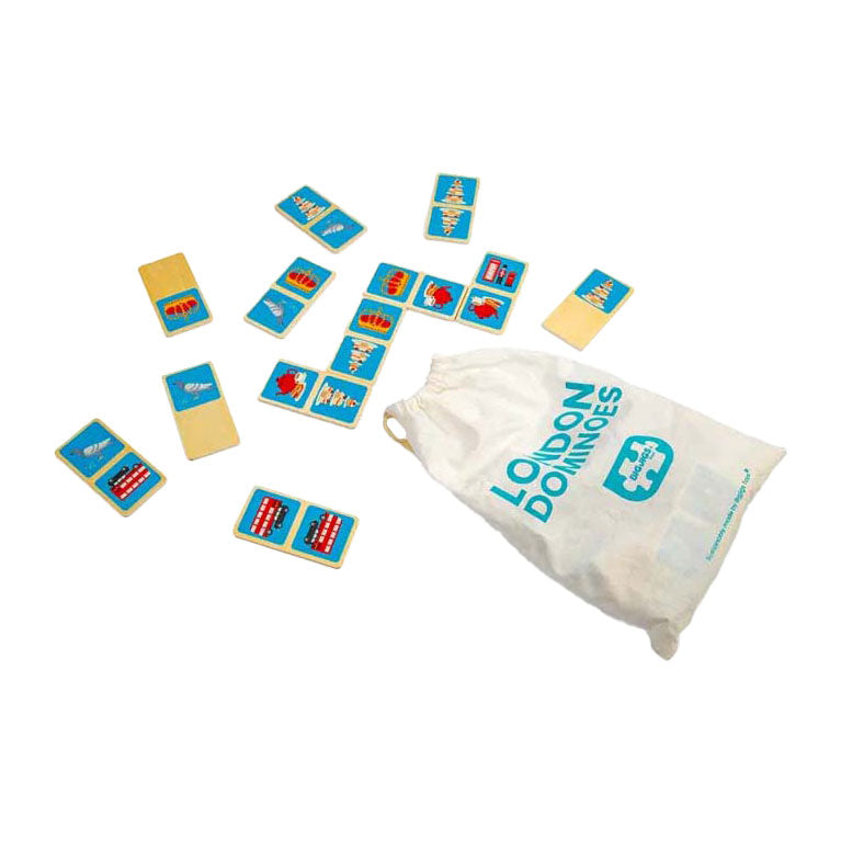 Bigjigs houten londen dominospel, 28dlg.