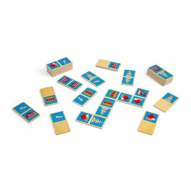 Bigjigs houten londen dominospel, 28dlg.
