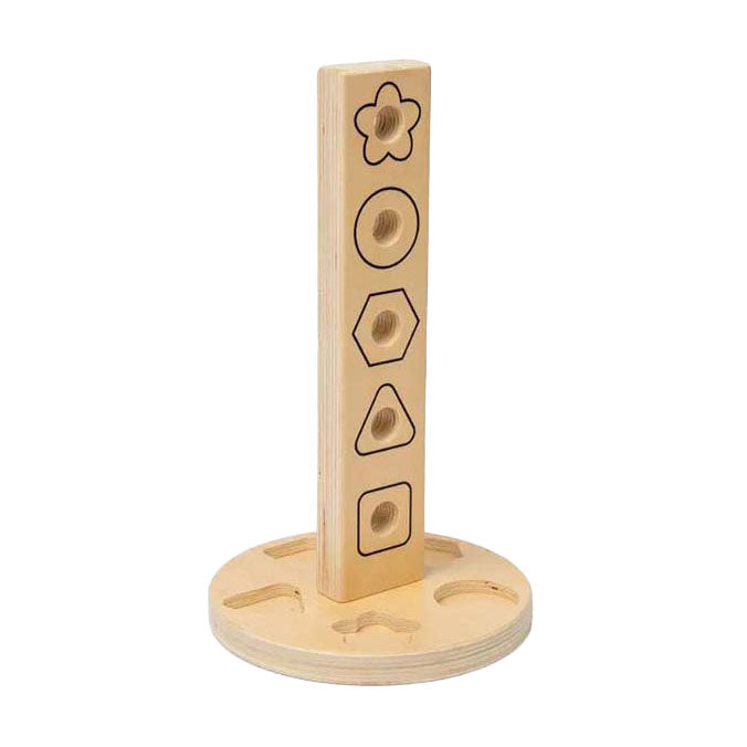 Bigjigs houten moeren- en boutentoren, 11dlg.